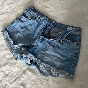 Styled old nacvy denim/ jean shorts with fray